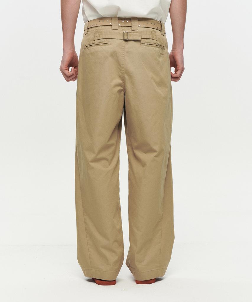 Hoite Curve Line Wide Pants (Beige)