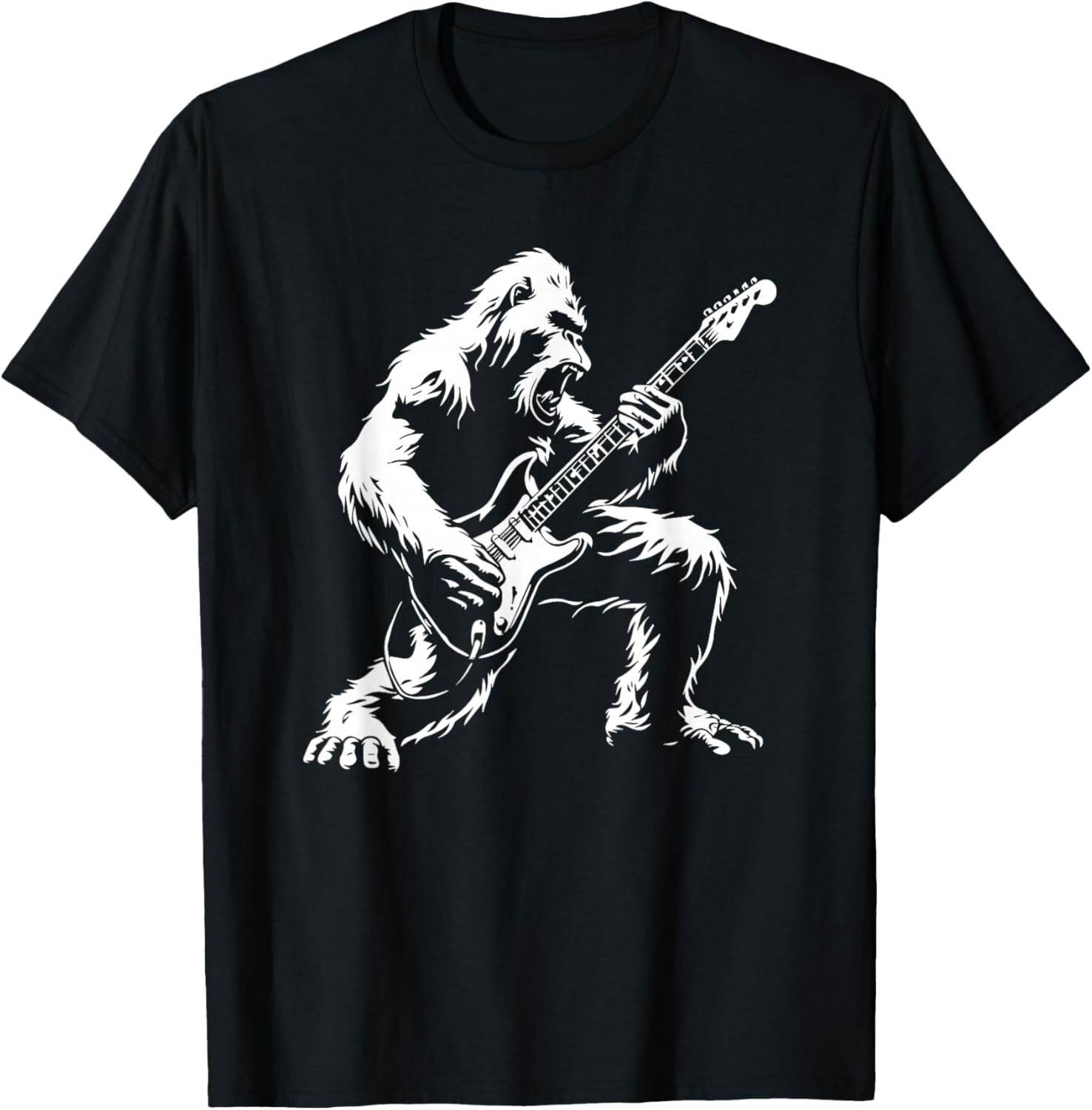 Bigfoot Playing Guitar Rock Music Band Sasquatch T-Shirt S разноцветный