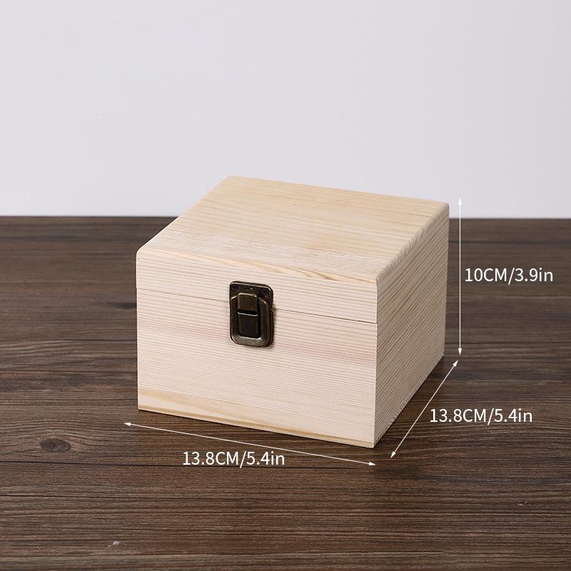 Wooden Storage Box Rectangular Flip Solid Wood Gift Box Handmade Craft Case Organizer Container Case For Home Storage Decor