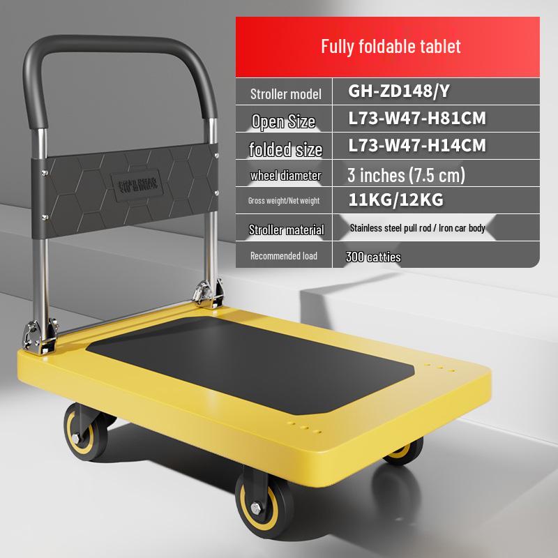 Lightweight Folding Trolley: Silent, Portable Handcart for Carrying Cargo