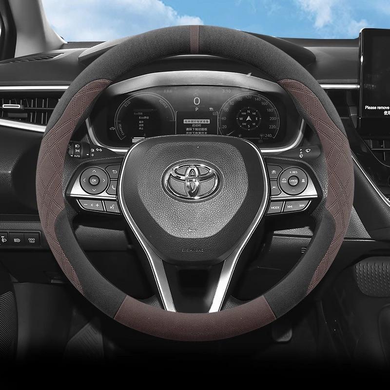 Universal Steering Wheel Cover Toyota Corolla Cross Levin Camry Fortuner RAV4 - Suede Leather 38cm Diameter Sport