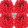 Wholesale Artificial Frosted Berry Double Head Mini Christmas Holly Berries Red Fake Berry Flowers Wreath Xmas Party Decoration