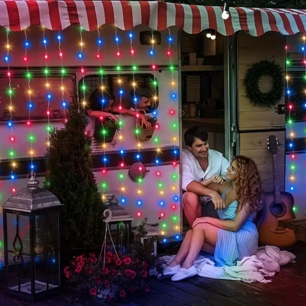 Solar Curtain Light LED Outdoor Waterproof 300leds Garland Decor String Lights Yard Christmas Fairy Wedding Party Terrace Garden