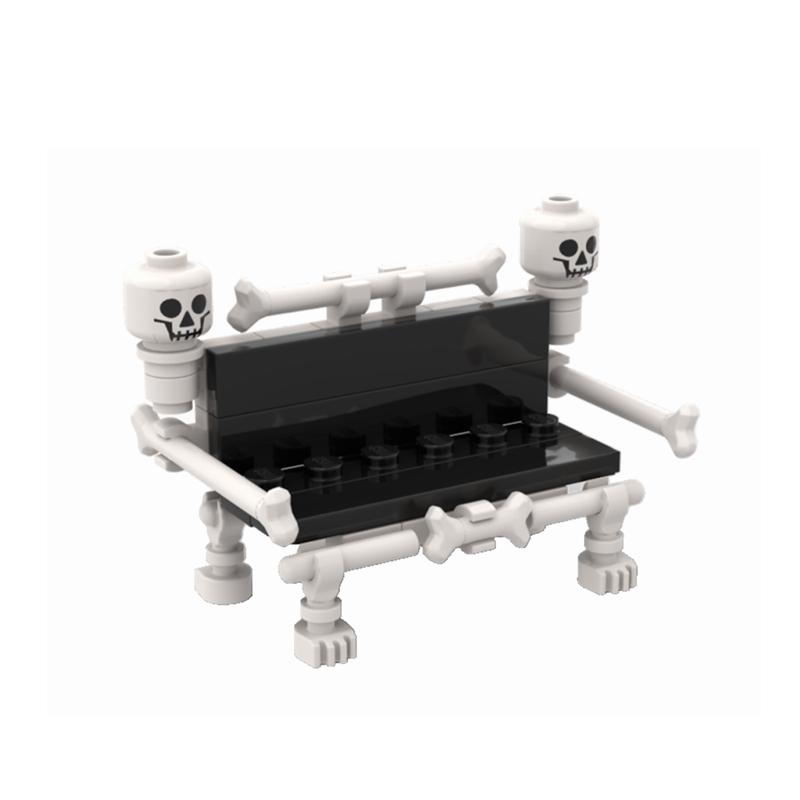 MOC Halloween Ornament Pumpkin Tree Grave Bone Bench Building Blocks Toys for Children Friends Christmas Kids Halloween Gifts