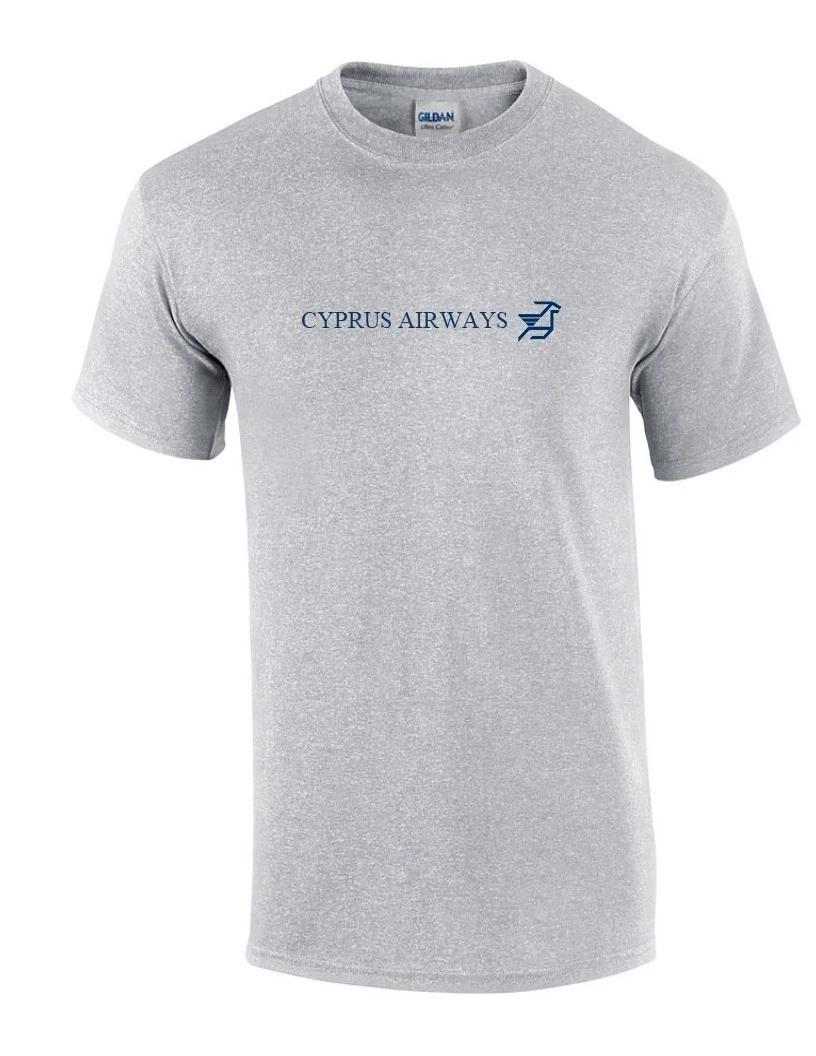 Cyprus Airways Blue Retro Logo Airline Sport Gray Cotton T-Shirt XL