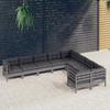Day and Night - Day and Night Garden Furniture 9 Pieces and Gray Pine Wood Cushions