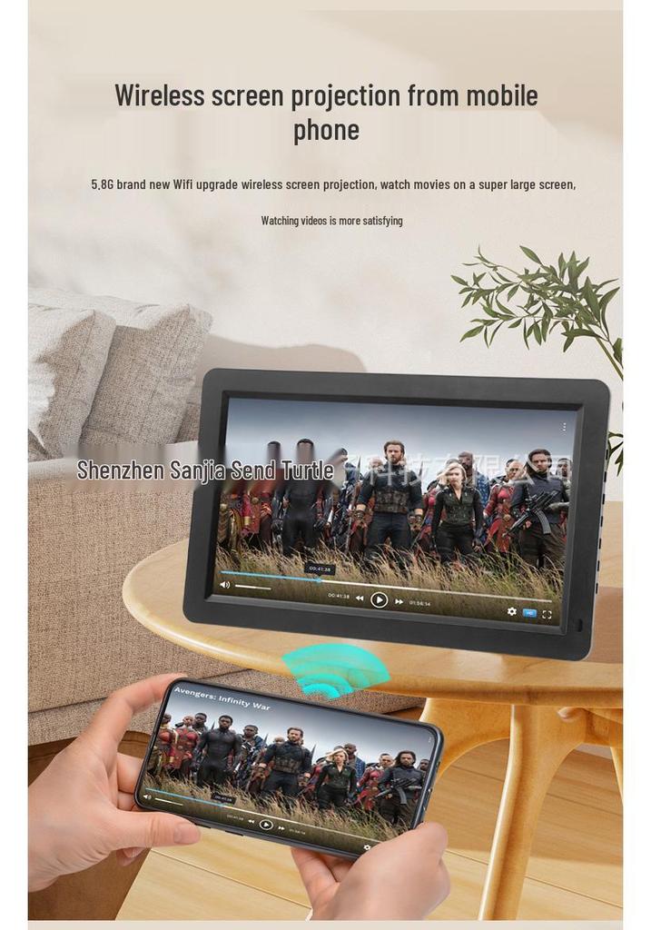 5,8G WiFi Intelligenter Wetter- & Mondkalender mit Temperaturanzeige und Mobiler Bildschirmsynchronisierung, 13-15 Zoll