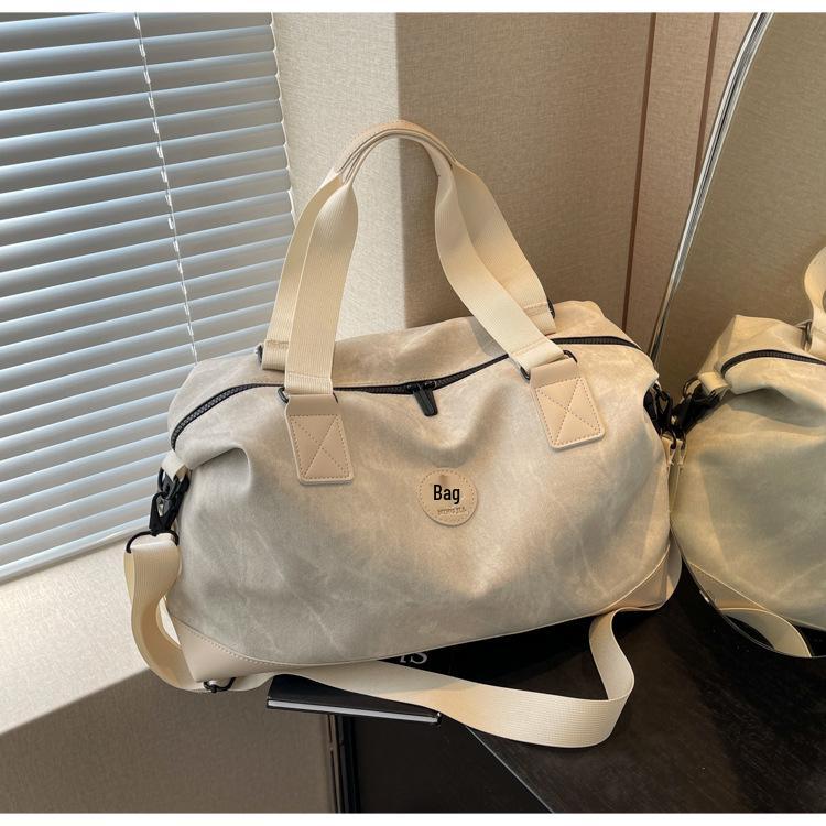 Trendy PU Leather Large-Capacity Travel Bag: Casual Handheld & Single Shoulder Sports Fitness Luggage