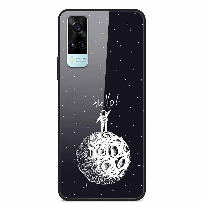 For vivo Y53S 4G Case Y31 2021 Tempered Glass Hard Back Case for vivo Y31 2021 Phone Cover Cat Bumper Fundas Capa For vivoY53 5G
