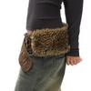 PU Leather Furry Waistband Y2k Y2K Waistband Simple Plush Belt  Autumn Winter