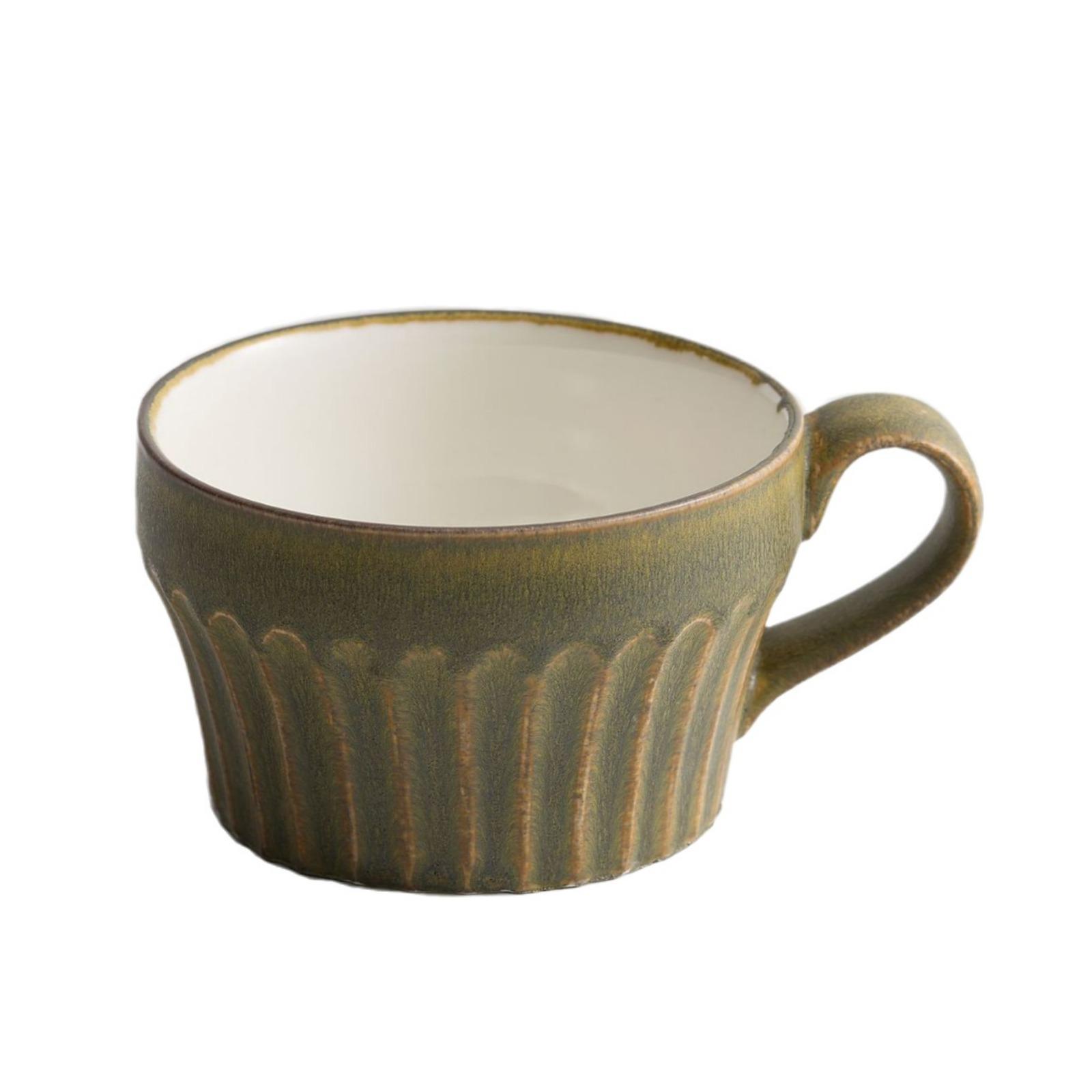 

Japanese creative coffee cup coarse pottery powder lead mug breakfast oat cup milk cup soup cup coffee cup red tea cup 350ml