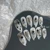 10Pc Hot Cool Press On Nails Dark Black 3D Butterfly Metal Design Fake Nails Almond False Nail Full Cover Wearable Manicure Tips