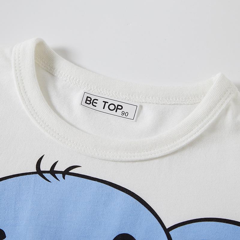 Summer Kids' Cartoon Elephant Tee: Boys' Short-Sleeve Cotton Onesie