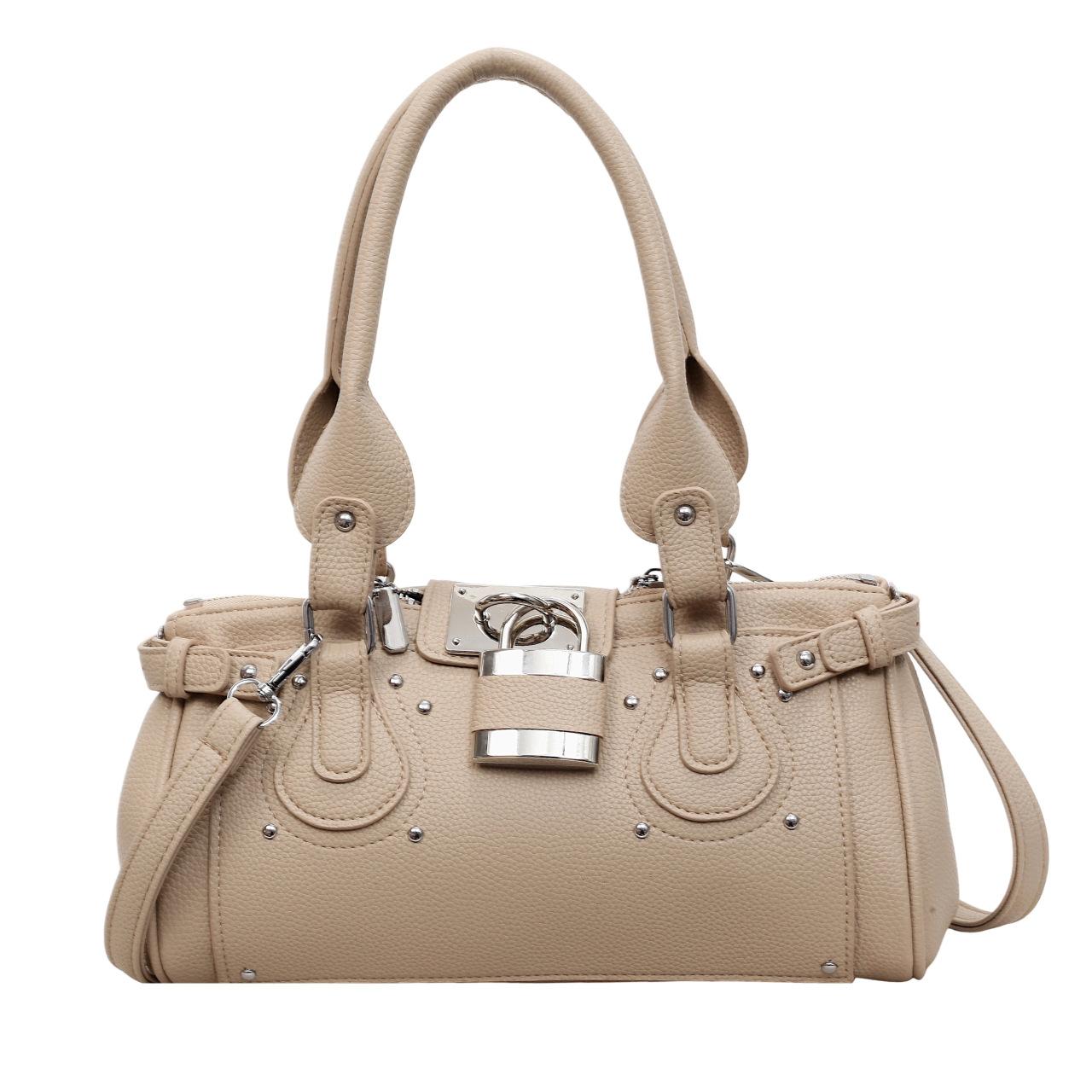 Vintage Padlock Rivet Handbag Tote for