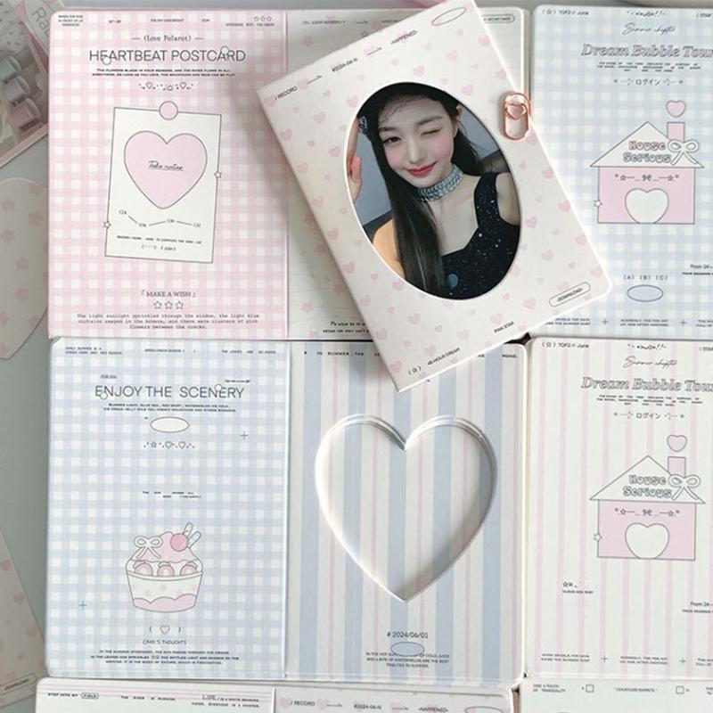 10Pcs/Pack Hollow Window Folding Back Card Kpop 3 Inch Photocard Holder Diy Small Card Decorative Packaging Material