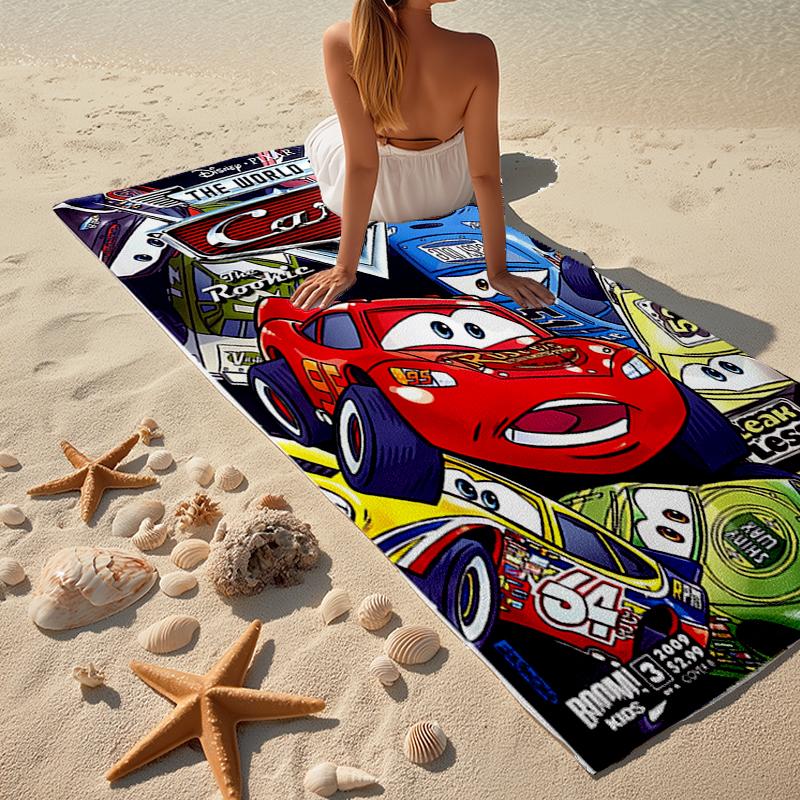 Ultra-Soft Beach Towel with Cars Theme,Ideal for Pool - Camping, Diving - Perfect Travel Essential, Vibrant Beach Towel.