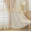 1 Panels European Romantic Flowers Embossed Jacquard Double Layer Blackout Curtain For Living Room Bedroom Home Decor Grommet Top Window Curtains