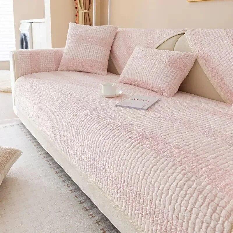 

Зимняя утолщенная плюшевая подушка для дивана в виде кролика, современный легкий роскошный чехол для дивана, противоскользящая подушка для дивана 70x70cm