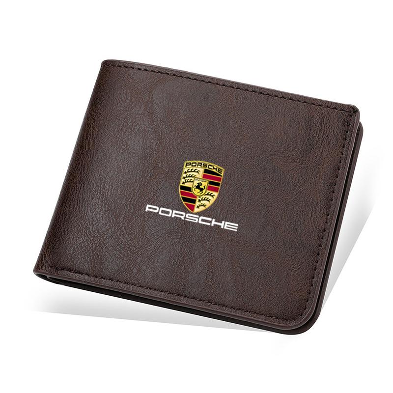 New Leather Car Purses Driver License Credit Card Wallet Money Bag For Porsche Cayenne Panamera Macan 911 718 Taycan Boxster 918