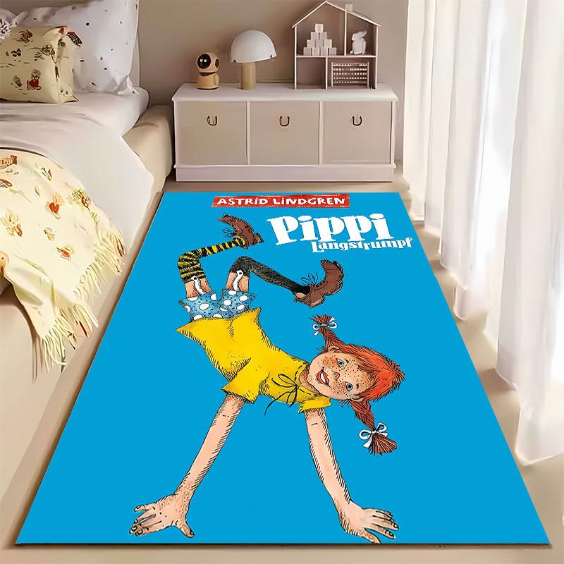 Pippi Longstocking Cartoon Carpet suitable as a non-slip mat for the living room or bedroom sofa