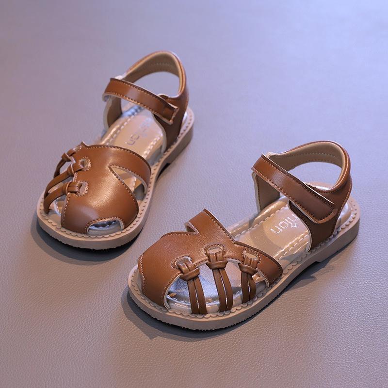 Girls' Sandals Closed-Toe Woven Shoes for Toddlers & Young Kids, Soft-Sole Beach Sandals for Children Girls' Party Shoes
