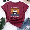 Women's Cute Alpaca Print Loose Round Neck Short Sleeved T-shirt for Women Shirt