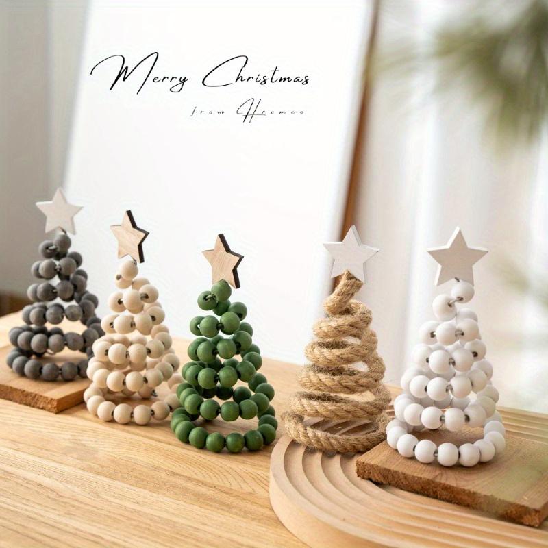 Christmas Decoration Wooden Bead Christmas Tree Creative Nordic Style Wooden Christmas Tree Desktop Ornament Decoration Ornament