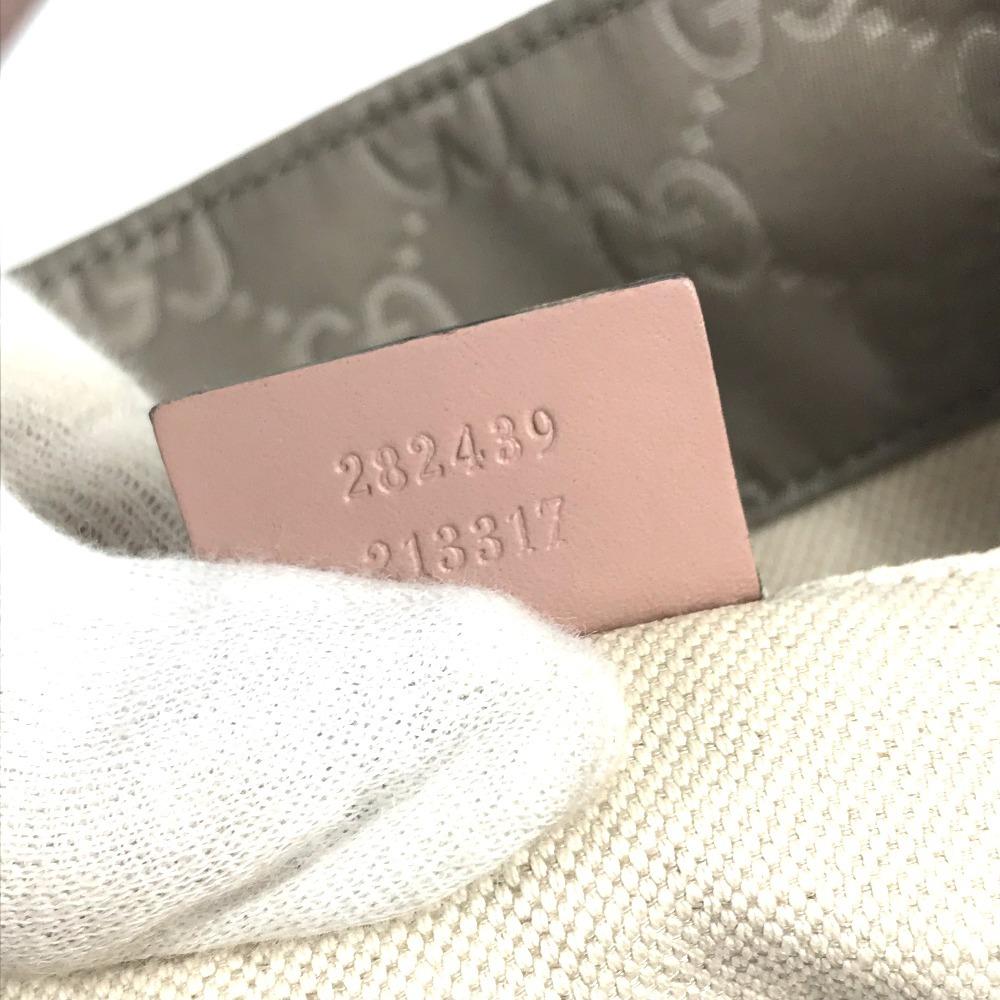 GUCCI 282439 GG logo Bag Tote Bag Hand Bag Leather / Nylon pink/gray