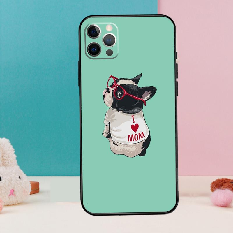 Boston Terrier Dog Phone Case For iPhone 13 11 12 14 15 16 Pro Max Mini XR XS X Plus Back Cover Fundas