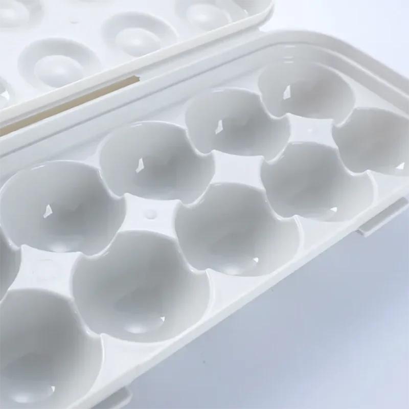 12 Grid Egg Holder Plastic Egg Protector Tray Portable Eggs Carrier Container Case for Refrigerator Camping Picnic Hiking Travel