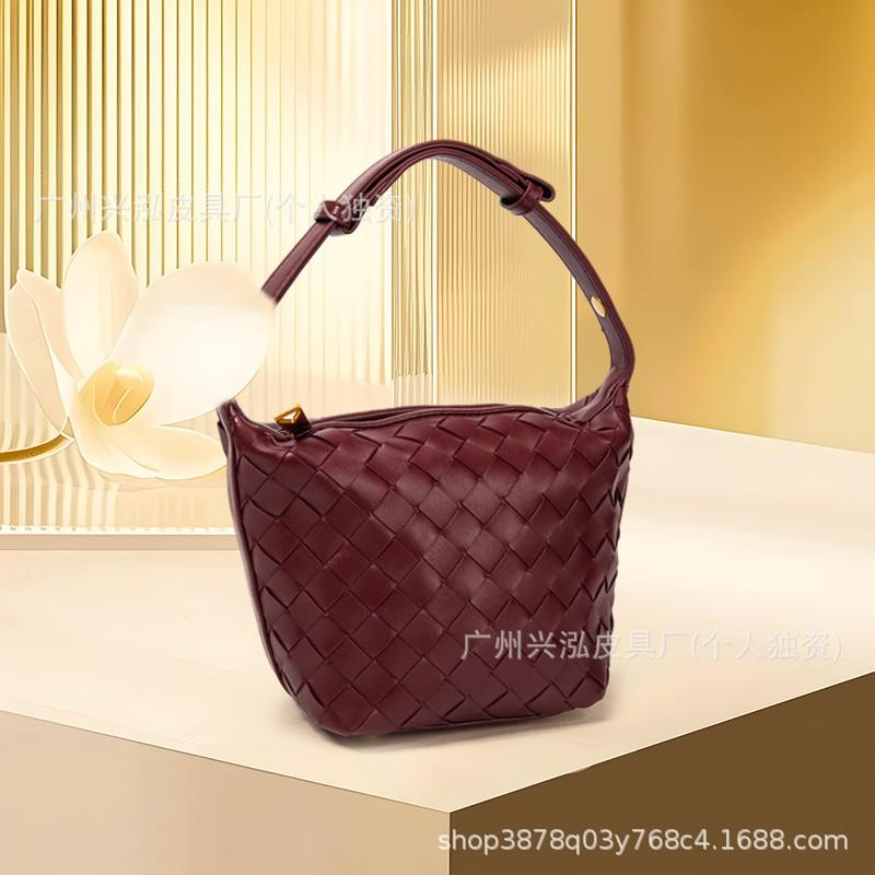 Woven Shoulder Bag Women Stylish Minimalist Crossbody PU Leather Small Square Tote With Zip Daily Use Handbag In