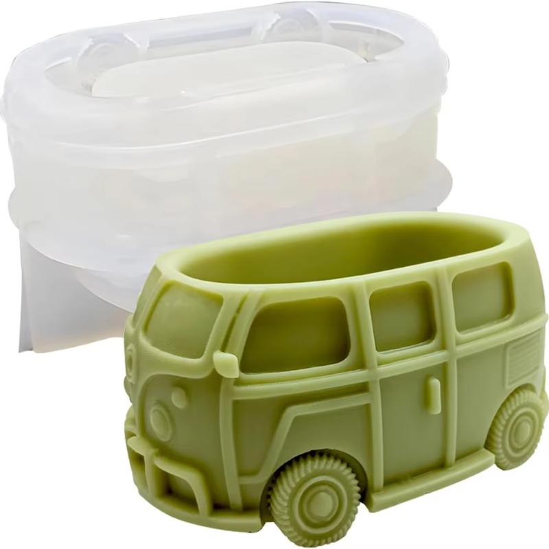 1Pcs Creative Small Car Flower Pot Silicone Mold DlY Aromatherapy Gypsum Candle Cement Car Shape Plaster Ornament Silicone Mold