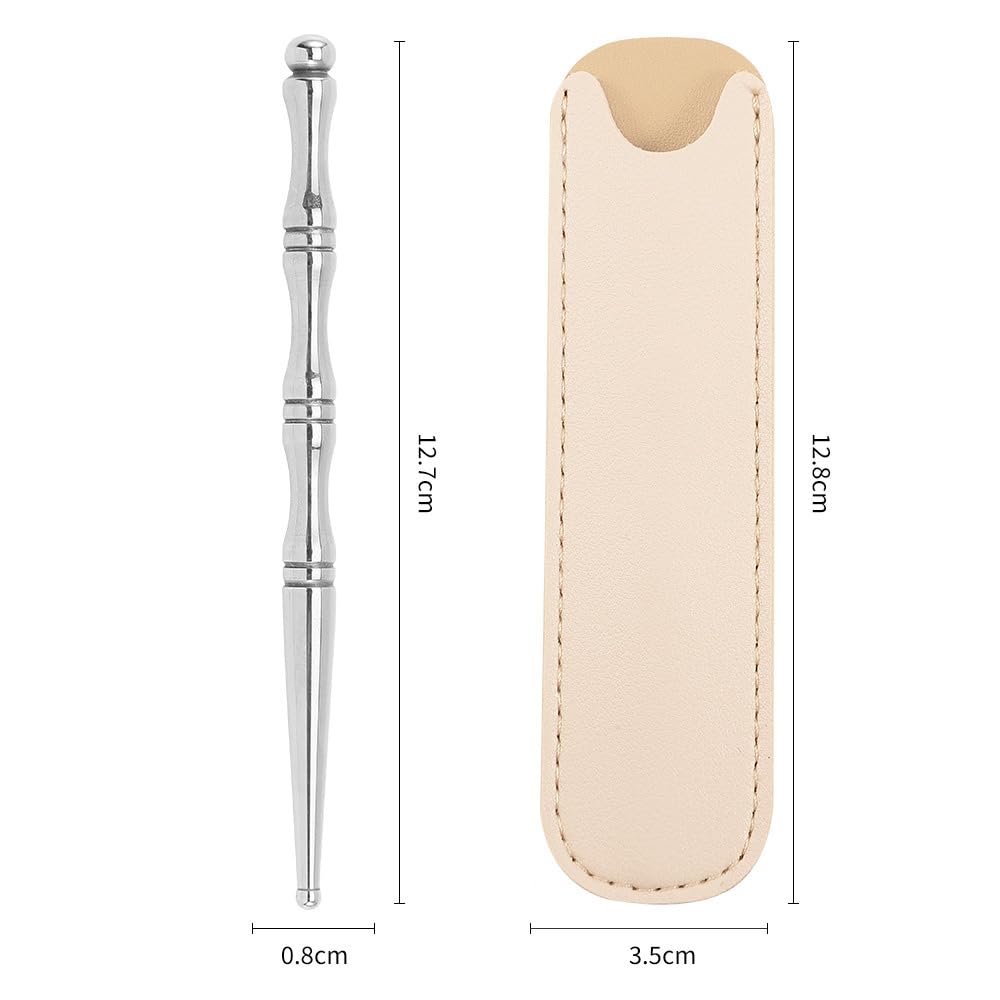 Uruoi Carry Acupressure Stainless Double Massage Face Facial Beauty Foot Face Relaxation Tool a Medical Stick, Steel, Head, 12.7cm Stick, Pointer,