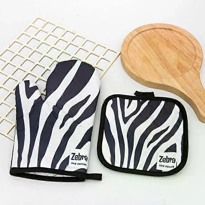 Oven Baking Gloves Microwave Oven Gloves with Mat High-temperature Resistant Gloves Kitchen Baking Tools Bakeware BBQ