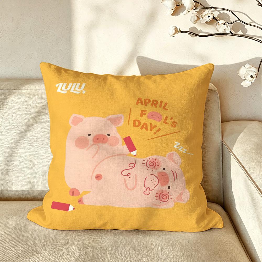 Character LLuLu Cushion Cover Pillow Case Antidustmite Pillowcase Silky Short Plush Sofa Cushion Cover Hot