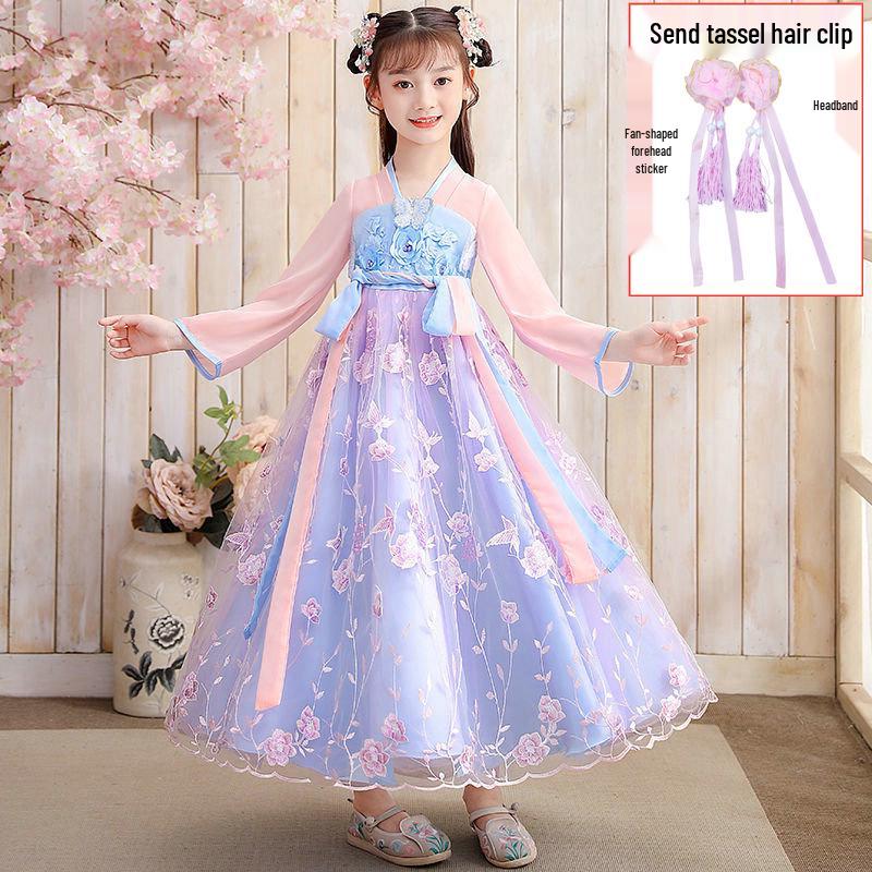 Vestito Principessa Hanfu Bambina Y - Gonna Stile Antico Primavera/Autunno 2024