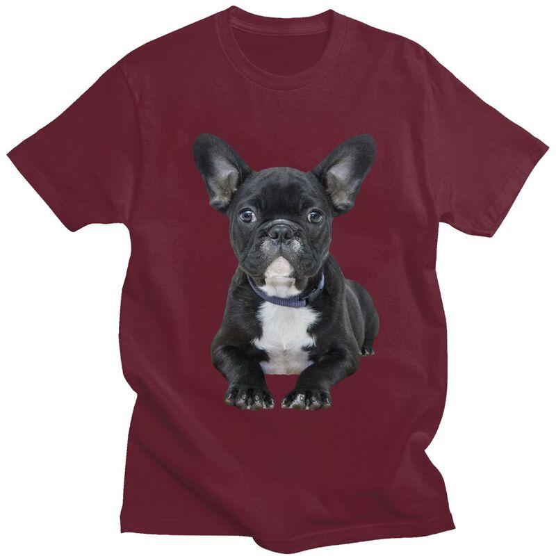 Custom French Bulldog T Shirt Men 100 Cotton Tshirt Frenchie Dog Tee Tops Streetwear Tshirt