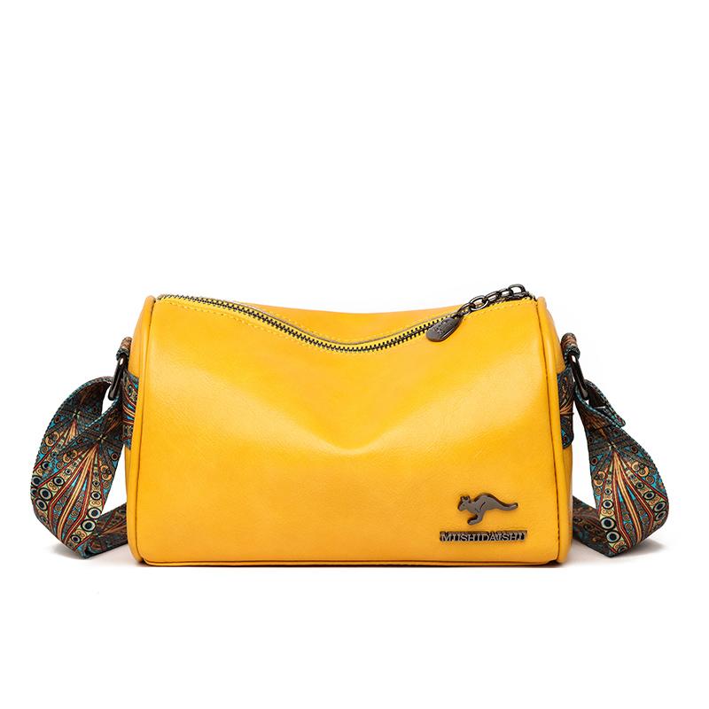Genuine Cowhide Leather Bag for Women  Female Messenger Tote Sac  Monochromatic Shoulder Bag  Designer Crossbody Bag