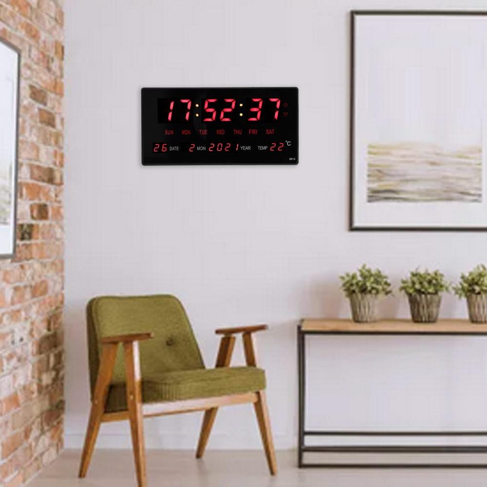 LED Digital Hanging Clock Large Screen Digital Calendar Wall Clock Office Decoration