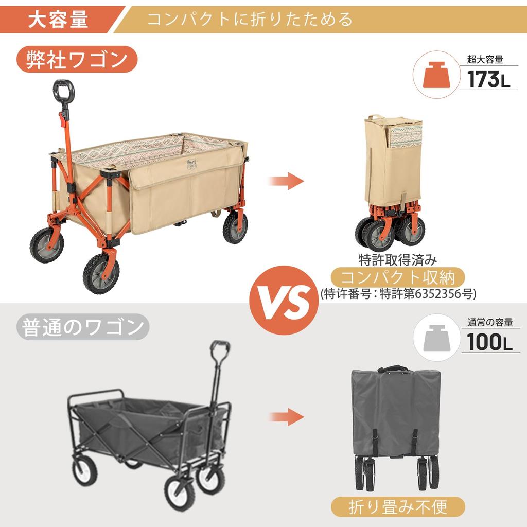 Venkovní vozík TIMBER RIDGE, Skládací, Vhodný pro dlouhé předměty, Jednodotykový typ sbíhání, Nosnost 100 kg, Volně stojící úložný prostor, Velký