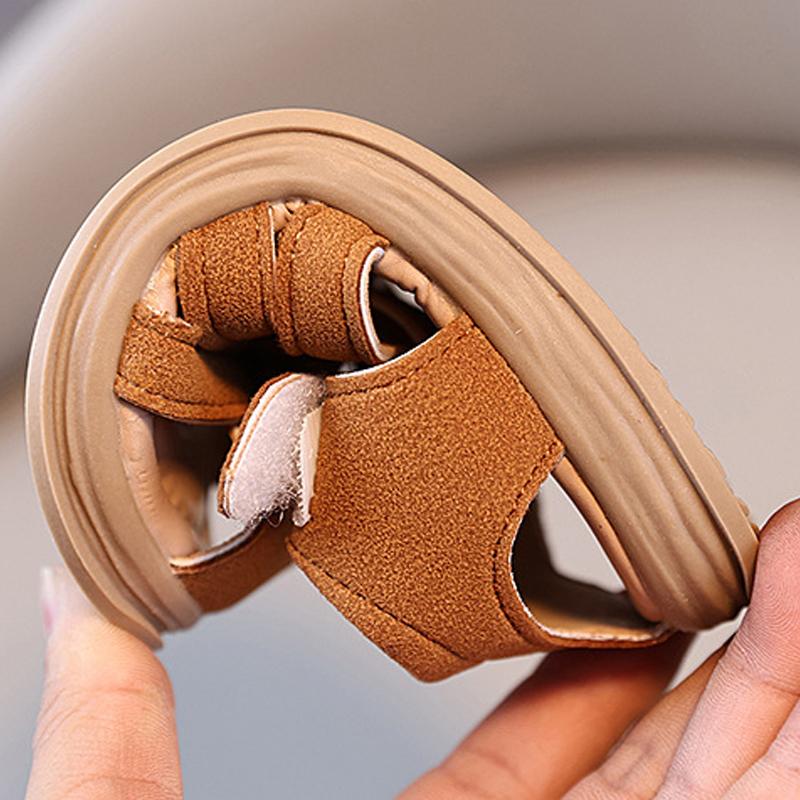 1-6 Years Children Summer Outdoor Beach Shoes Girls Princess Vintage Suede Sandals for Kids Boy New Arrival Footwear I01121