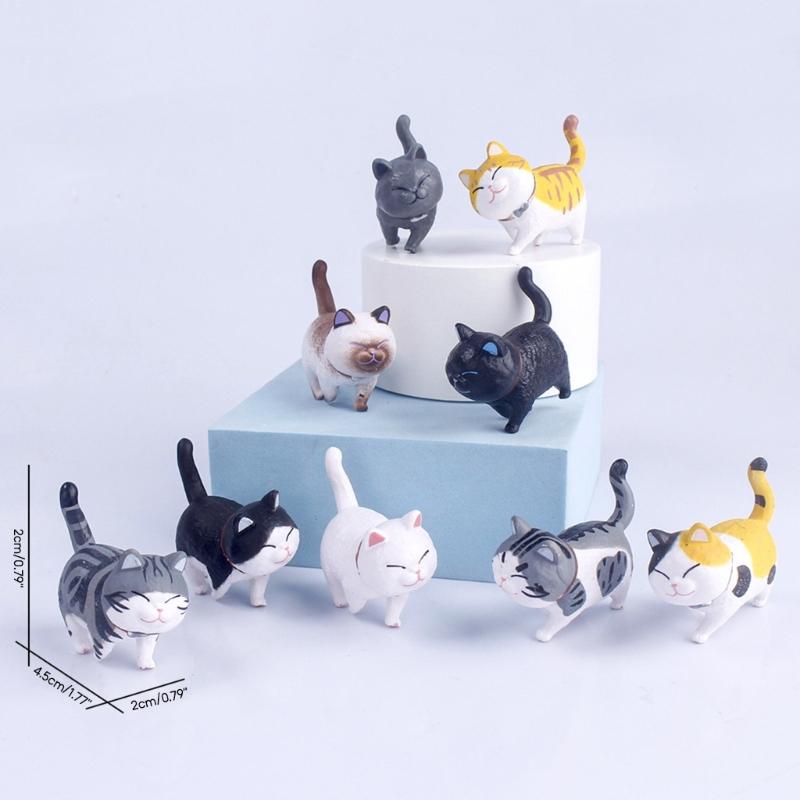Cute Mini Cat Ornament Garden Kitten Statue Gift for Children Room Decoration Kid Toy Miniature Figurines Decorations