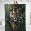 Tiger Print Flannel Blanket Comfortable Soft Flannel Blanket Animal 3D High Definition Print Home Blanket