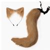Cosplay Furry Ear Headband Tail Set With Bell Collar Anime Fans Adult Costume Accessories