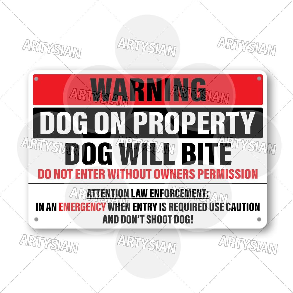 No Dogs Allowed Metal Sign Beware of Dog Private Property Warning Plaque Alert Dog-Free Zone Security Keep Dogs On Lead