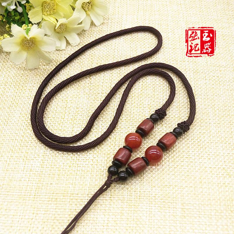 Unisex Agate Emerald Jade Pendant Necklace with Sweater Chain Cord length approximately 68cm