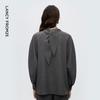 LANGZI Rabbit Ear Back-Tie Stand Collar Blouse
