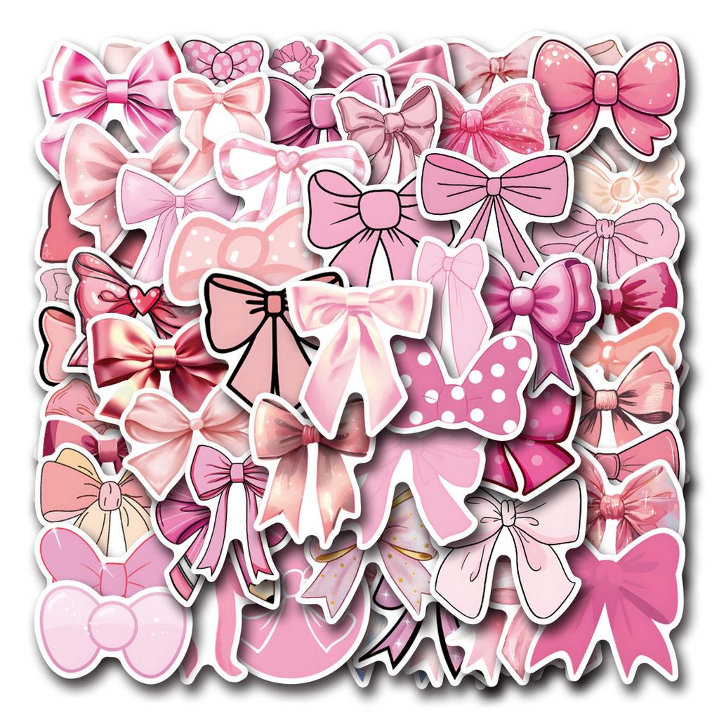 55 New Coquette Bows Graffiti Stickers Suitcase Mobile Phone Kawaii Stickers