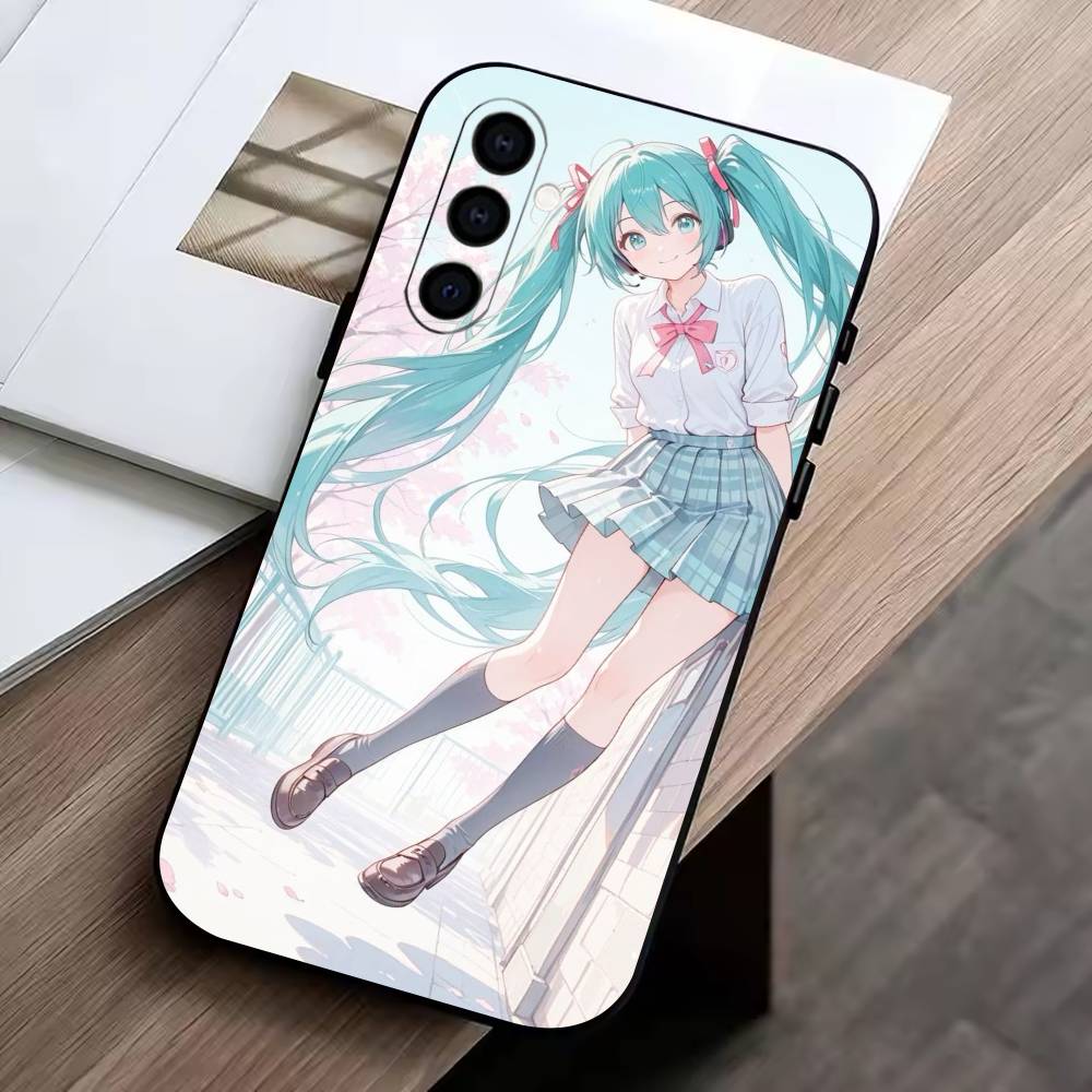AM-Anime MIKU  Phone Case Black Silicone Soft For Samsung Galaxy A73,A72,A71,A70,A53,A52,A51