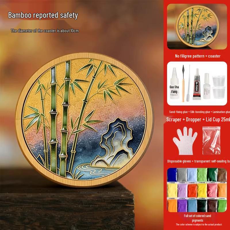 Cloisonné DIY Coaster Kit: Jingtailan No-Wire-Drawing, Chinese Style, Handmade Team Building Activity